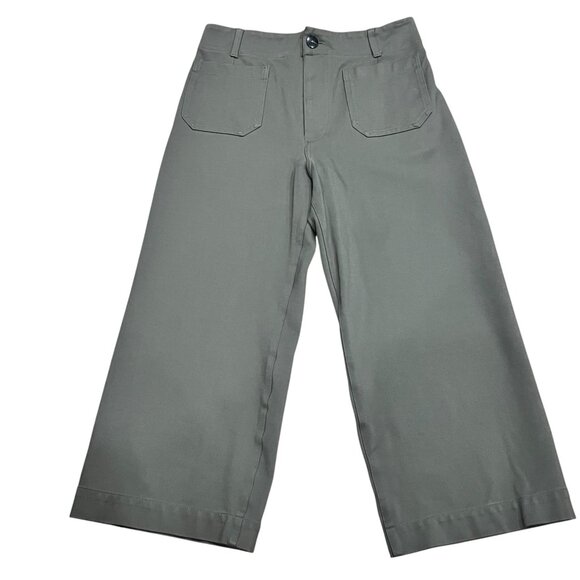 Anthropologie Maeve Colette Wide-Leg Cropped Pants, Olive, 32 - Picture 9 of 9